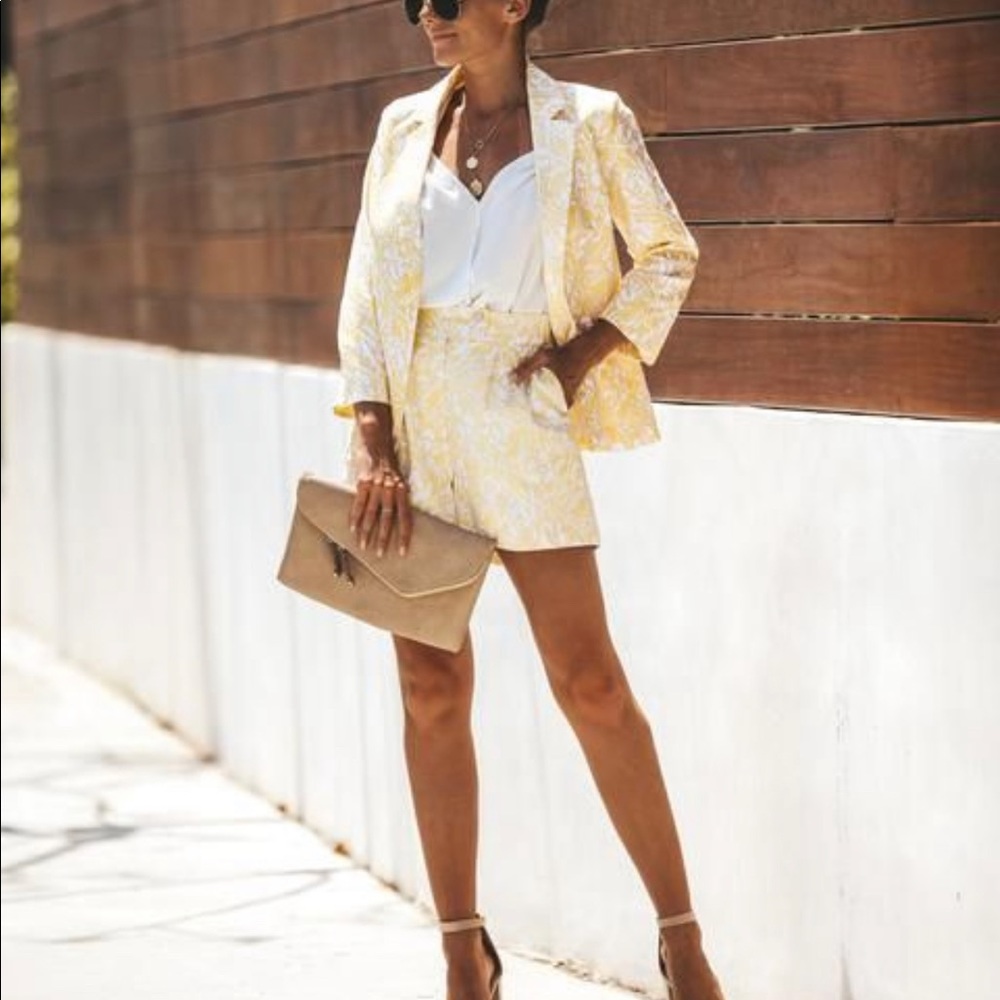 Vici Yellow Floral Women Shorts